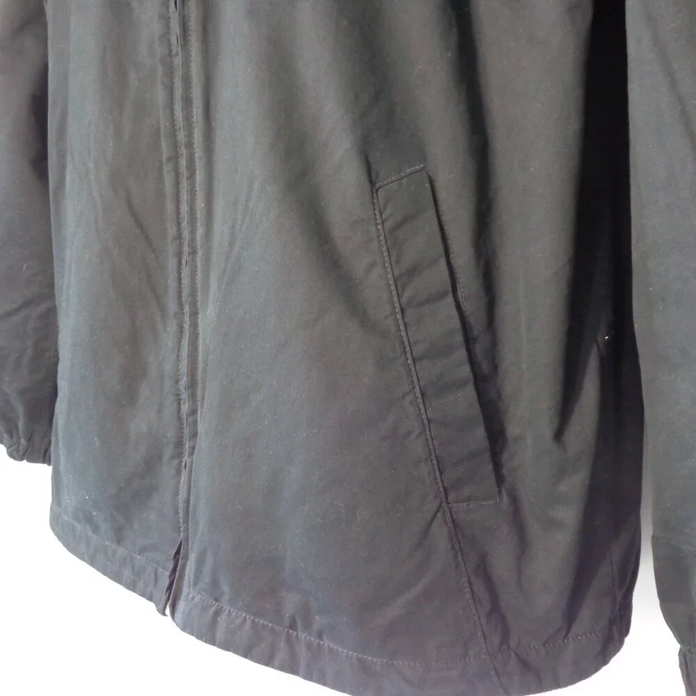 Nautica Men’s Full Zip Reversible Mock neck Jacket Fleece Cotton Black‎ Size XL